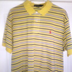 Never Worn: Polo RALPH LAUREN 100% Pima Cotton, Yellow with Dark Blue, Light ...